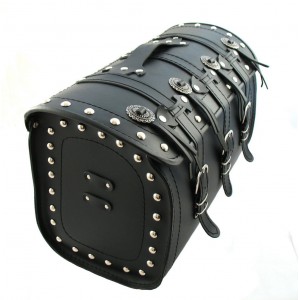 KOŽENÝ MOTO KUFR CHOPPER CRUISER 50CM BROŽ SUZUKI HONDA KAWASAKI YAMAHA