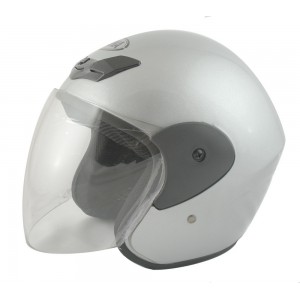 PRILBA HELMA SKUTR CHOPPER SRIBRNY