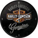NOSTALGIC ART HODINY LOGO HARLEY-DAVIDSON GENUINE BLACK H-D MOTO 31cm
