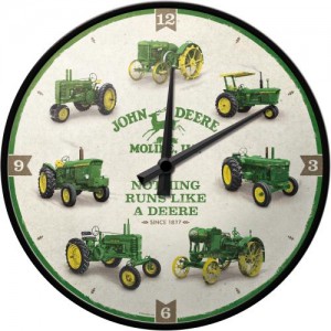 NOSTALGIC ART NÁSTĚNNÉ HODINY JOHN DEERE 31cm TRAKTOR