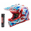 PRILBA HELMA NA MOTO MX437 FAST EVO FUNKY RED WHITE