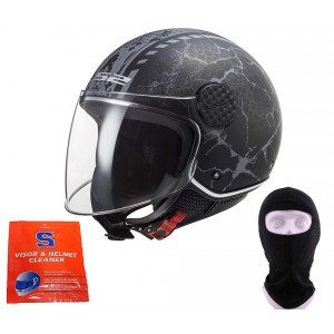 PŘILBA HELMA LS2 OF558 SPHERE LUX SNAKE BL. MATT TITAN S-XXL