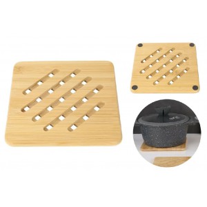 HRANATÁ BAMBUSOVÁ PODLOŽKA POD HRNEC - 18 CM