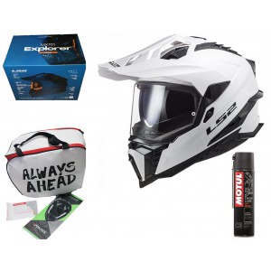 PRILBA HELMA NA MOTO MX701 EXPLORER SOLID WHITE