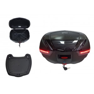 KUFŘ NA MOTOCYKL 48L ČERNY S STOP LED SVĚTLEM XXL
