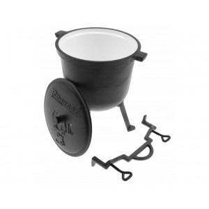 LITINOVÝ SMALTOVANÝ KOTLÍK 5L NA GULÁŠ LOVECKÝ HRNEC MYSLIVECKY KOTLIK