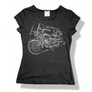 DAMSKE MOTOKARSKE TRICKO CHOPPER OUTLINE