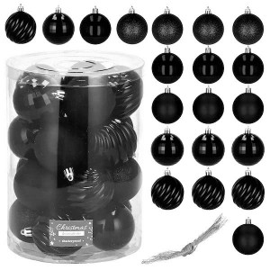SADA VÁNOČNÍ KOULÍ 20 KS - ČERNÁ BARVA