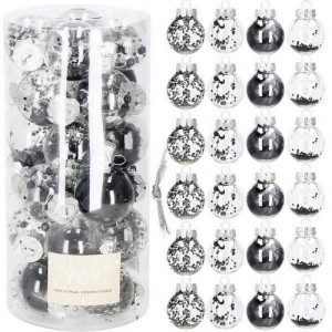 SADA VÁNOČNÍ KOULÍ 24 KS - ČERNÁ BARVA