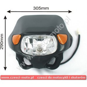 Owiewka przód z lampą w kolorze czarnym z kierunkowskazami